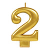 Numeral #2 Metallic Candle - Gold