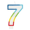 Rainbow Border Number 7 Birthday Candle