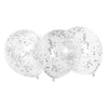 Clear Latex Balloons With Silver Confetti 12", 6 Count