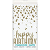 Confetti Gold Birthday Plastic Table Cover, 54" X 84"