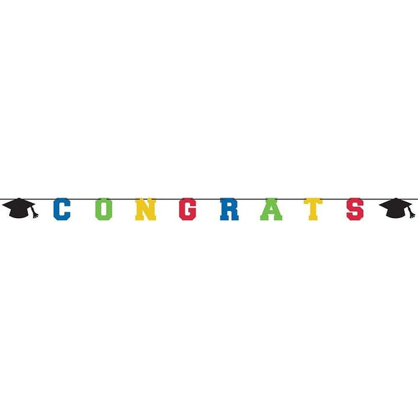 Congrats Grad Letter Banner - Multicolor