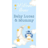 Customizable Deluxe Door Banner - Baby Owl Blue