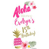 Customizable Deluxe Door Banner - Luau Tropical Birthday