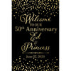 Customizable Yard Sign / Lawn Sign Welcome Anniversary Gold Dots On Black