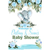 Customizable Yard Sign / Lawn Sign Welcome Baby Shower Elephant Floral Blue