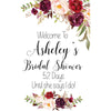 Customizable Yard Sign / Lawn Sign Welcome Bridal Shower Floral Burgundy