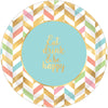 Eat, Drink & Be Happy! Metallic Round Plates, 10 1/2"