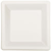 Eco Friendly Natural Sugar Cane White Square Plate, 10"