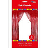 Foil Backdrop Curtain - 3' X 8' Red
