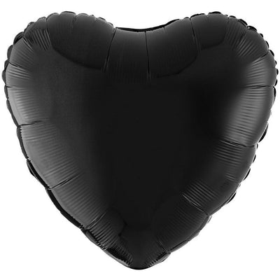 Foil Balloon - 18" Heart Black