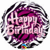 Foil Balloon - Birthday Zebra Prnt