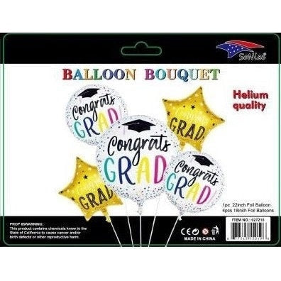 Foil Balloon Bouquet - Graduation Round