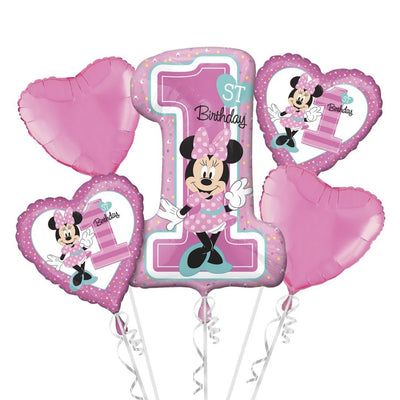 Foil Balloon - Bouquet Minnie 1St Birthday