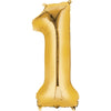 Foil Balloon - Jumbo Gold Number 1