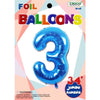 Foil Balloon - Jumbo Number 34" Blue 3