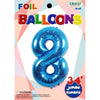 Foil Balloon - Jumbo Number 34" Blue 8