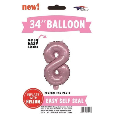 Foil Balloon - Jumbo Number Light Pink 8
