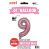 Foil Balloon - Jumbo Number Light Pink 9