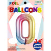 Foil Balloon - Jumbo Number 34" Pastel Rainbow 0