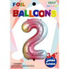 Foil Balloon - Jumbo Number 34" Pastel Rainbow 2