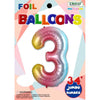 Foil Balloon - Jumbo Number 34" Pastel Rainbow 3