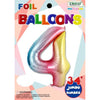 Foil Balloon - Jumbo Number 34" Pastel Rainbow 4