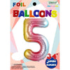 Foil Balloon - Jumbo Number 34" Pastel Rainbow 5