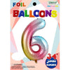 Foil Balloon - Jumbo Number 34" Pastel Rainbow 6