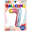 Foil Balloon - Jumbo Number 34" Pastel Rainbow 7