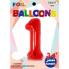 Foil Balloon - Jumbo Number 34" Red 1