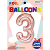 Foil Balloon - Jumbo Number 34" Rose Gold 3
