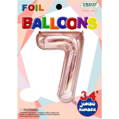 Foil Balloon - Jumbo Number 34" Rose Gold 7