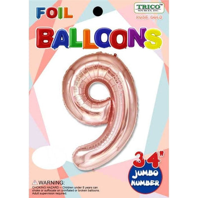 Foil Balloon - Jumbo Number 34" Rose Gold 9