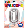 Foil Balloon - Jumbo Number 34" Silver 0