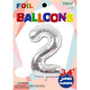 Foil Balloon - Jumbo Number 34" Silver 2