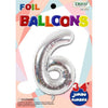 Foil Balloon - Jumbo Number 34" Silver 6
