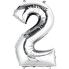 Foil Balloon - Jumbo Silver Number 2