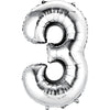 Foil Balloon - Jumbo Silver Number 3