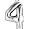 Foil Balloon - Jumbo Silver Number 4