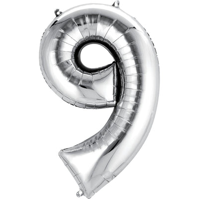 Foil Balloon - Jumbo Silver Number 9