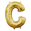 Foil Balloon - Mini Letter Gold C 16 Inch Air-Filled Only