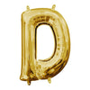 Foil Balloon - Mini Letter Gold D 16 Inch Air-Filled Only