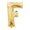 Foil Balloon - Mini Letter Gold F 16 Inch Air-Filled Only