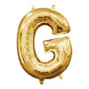 Foil Balloon - Mini Letter Gold G 16 Inch Air-Filled Only