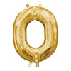 Foil Balloon - Mini Letter Gold O 16 Inch Air-Filled Only