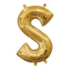 Foil Balloon - Mini Letter Gold S 16 Inch Air-Filled Only