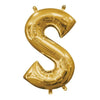 Foil Balloon - Mini Letter Gold S 16 Inch Air-Filled Only