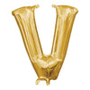 Foil Balloon - Mini Letter Gold V 16 Inch Air-Filled Only