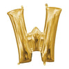 Foil Balloon - Mini Letter Gold W 16 Inch Air-Filled Only