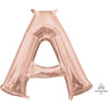 Foil Balloon - Mini Letter Rose Gold A 16 Inch Air-Filled Only